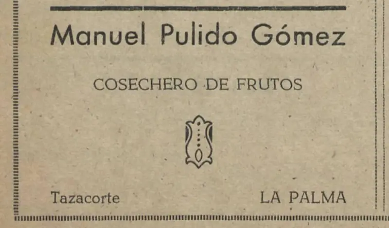 Publicidad La Palma, 1952